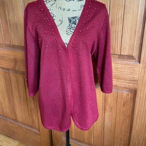 Susan Graver:  Red, Beaded Sweater, X.